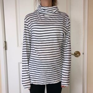 Madewell Navy & Whit Stripe Turtleneck Sz Med